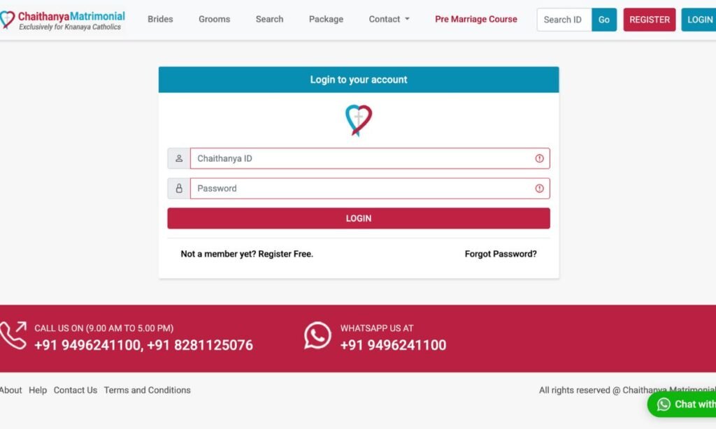 Chaithanya Matrimony Login